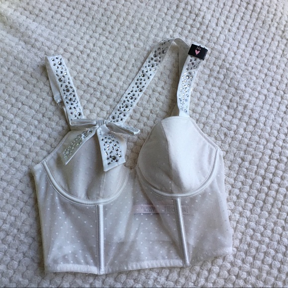 VICTORIA'S SECRET FASHION SHOW Embellished Bow Strap Bra/Bustier✨ - Picture 12 of 12